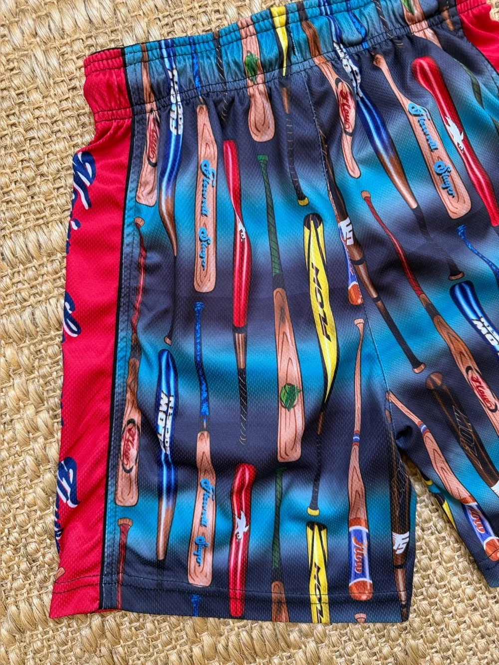 Flow Society Baseball Bat Print Shorts